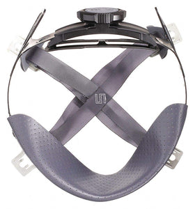 MSA Fas-Trac III small front view highlights four-point attachment for stability