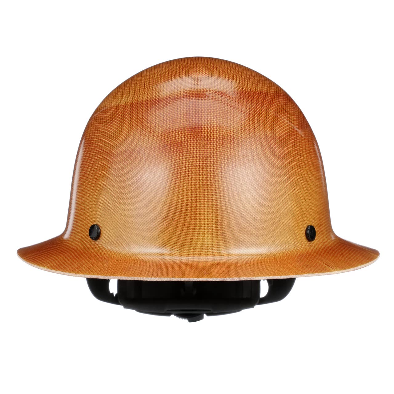 MSA Skullgard full-brim hard hat, front view, showcasing sturdy construction and reliable head protection.