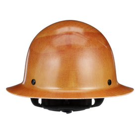 MSA Skullgard full-brim hard hat, front view, showcasing sturdy construction and reliable head protection.