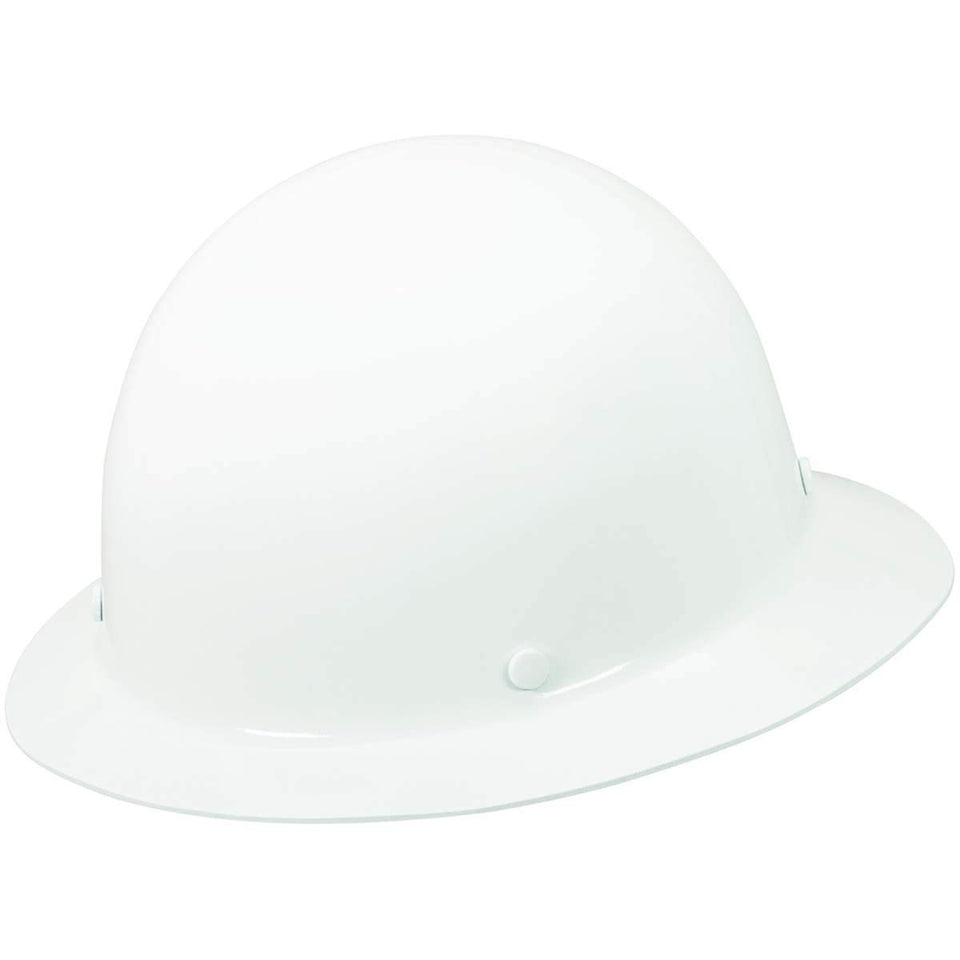 MSA Skullgard full-brim hat, front view, protects during welding and radiant heat exposure.