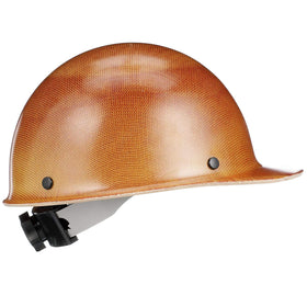 MSA Skullgard tan safety hat on a worksite for professional appearance