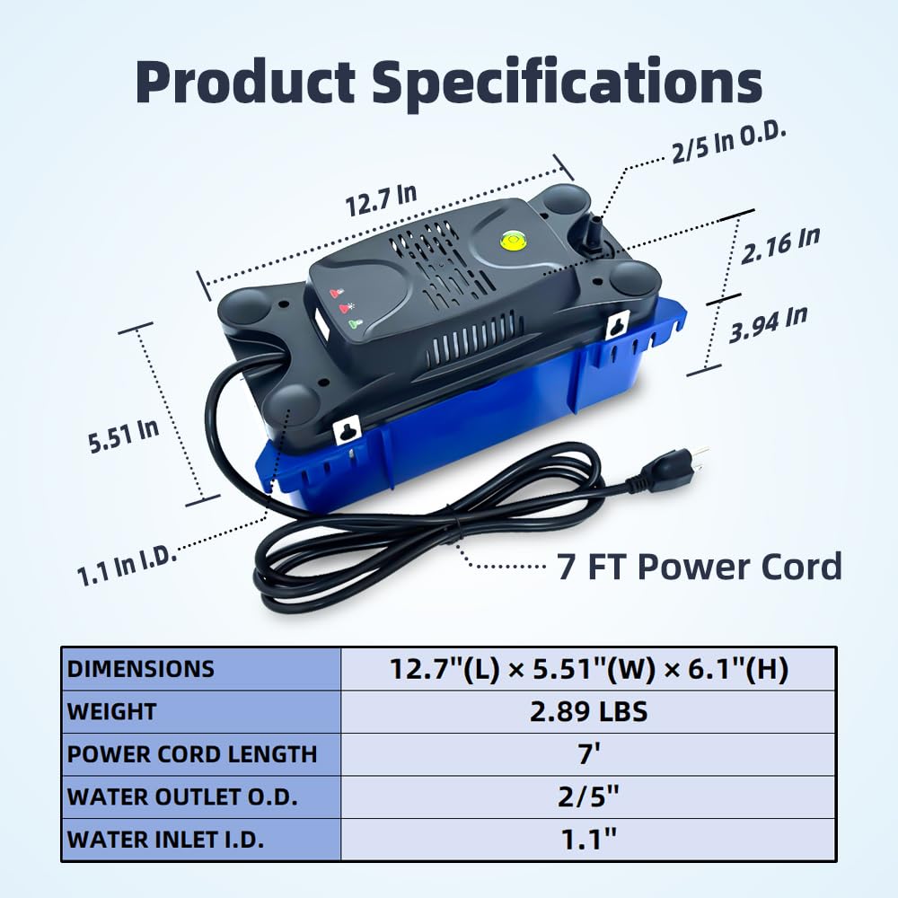MSELTOS condensate pump three indicator lights aid diagnostics.