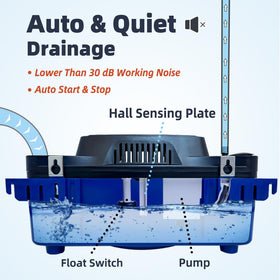 MSELTOS condensate pump with automatic safety switch prevents overflow.