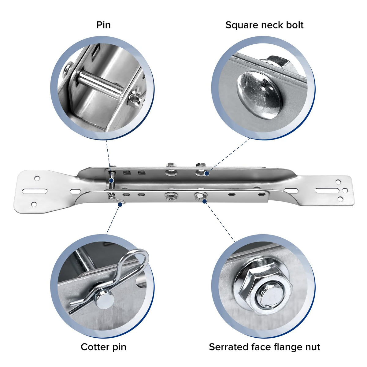 Carbon steel zinc-plated Magisale bracket resists rust for outdoor use.