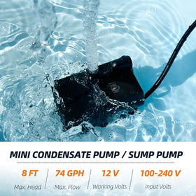 MSKOTOAS 8 ft lift and 74 GPH for fast water removal