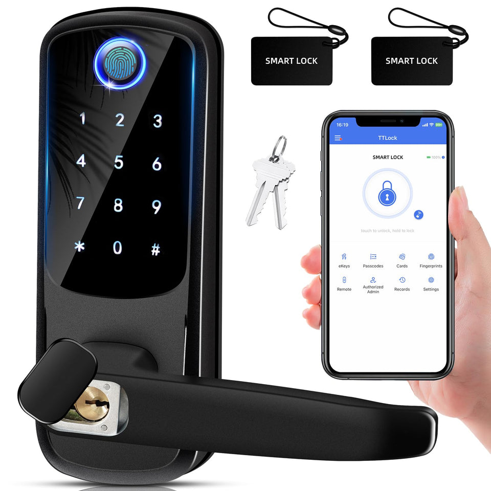 MSR X6 smart door lock handle front view for convenient keyless entry
