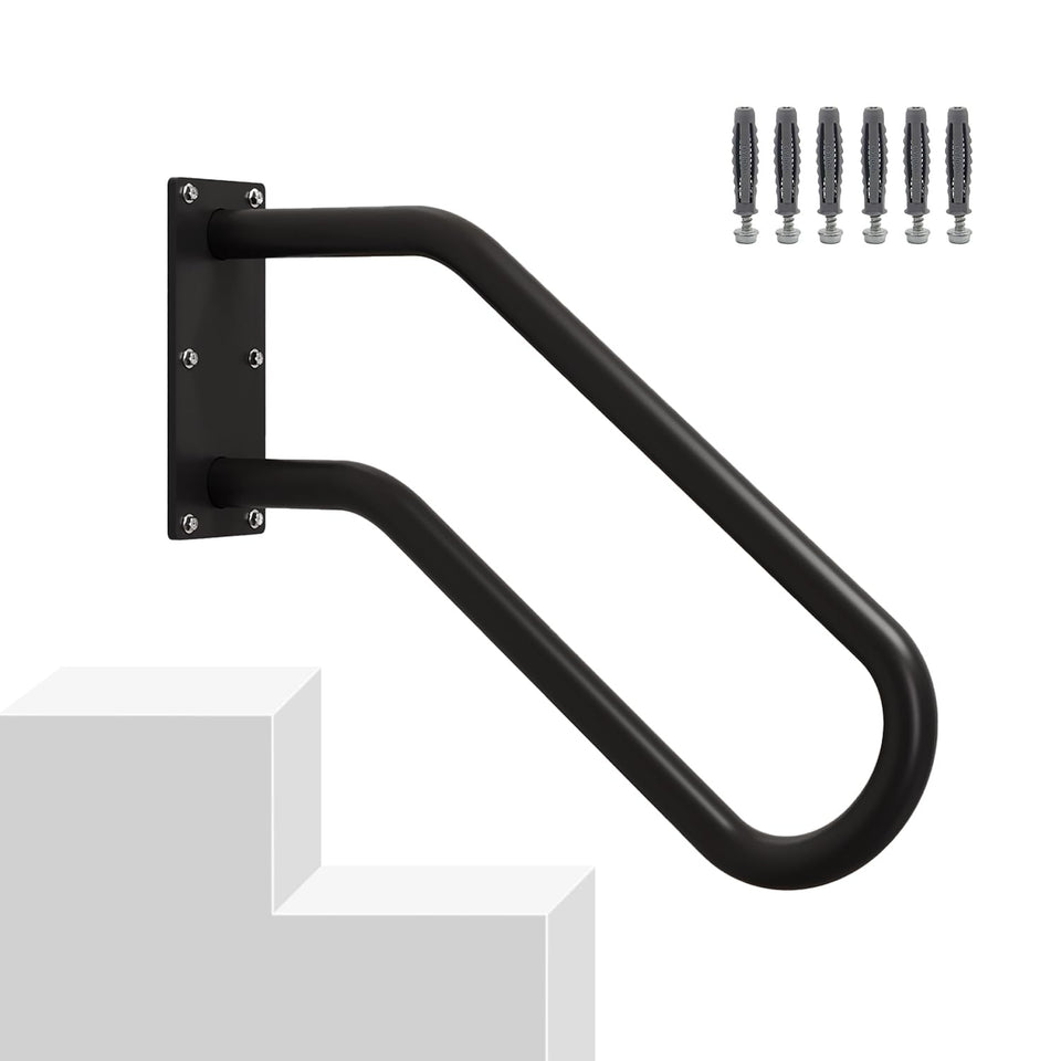 MSUMPTU hand rail on outdoor steps provides sturdy support for safe footing.