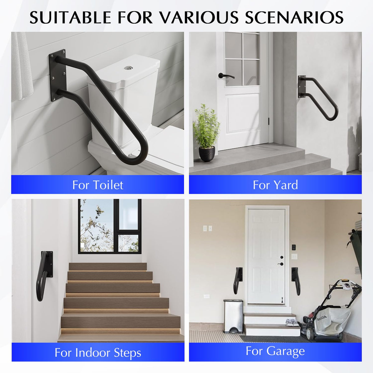 MSUMPTU heavy-duty iron rail withstands outdoor weather conditions.