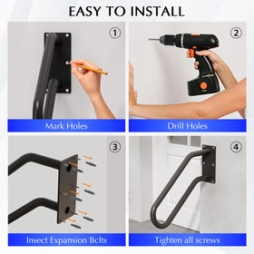 MSUMPTU wall-mounted non-slip rail adds stability along walls.