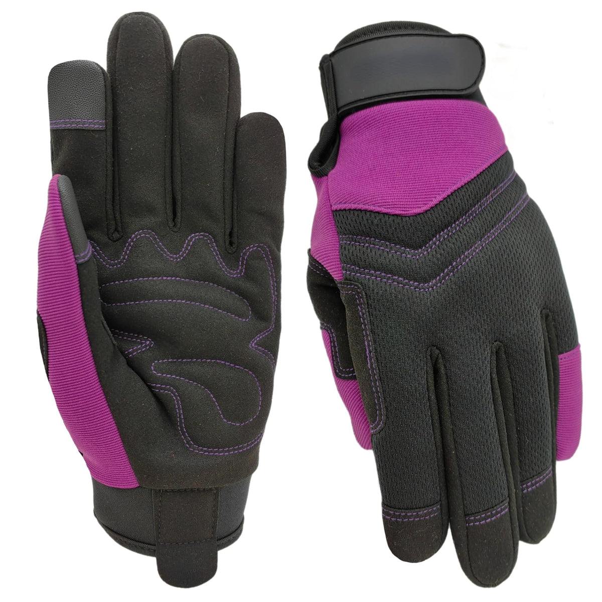 MSUPSAV garden work glove with back-stretchable fabric for flexible movement.
