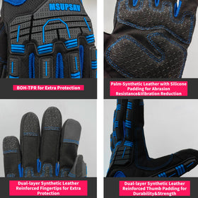 MSUPSAV heavy-duty mechanic gloves delivering reliable protection during tasks