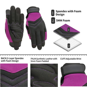 MSUPSAV glove palm foam padding supports comfortable grip during tasks.