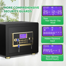 MSYCOST safe box digital keypad closeup highlighting quick unlock methods