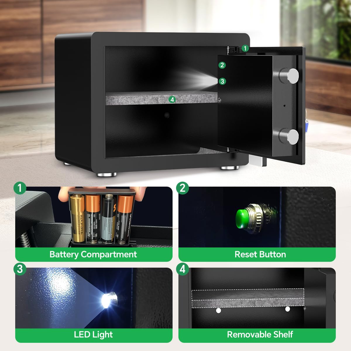 MSYCOST loud 60-second alarm deters intruders and alerts occupants