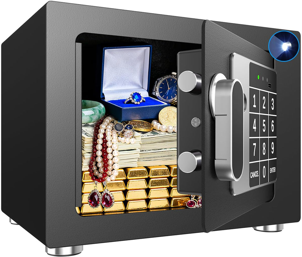 MSYCOST small home safe front view highlights compact secure storage