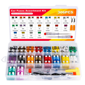 MTABCTY 306PCS fuse kit with three blade types for versatile vehicle protection
