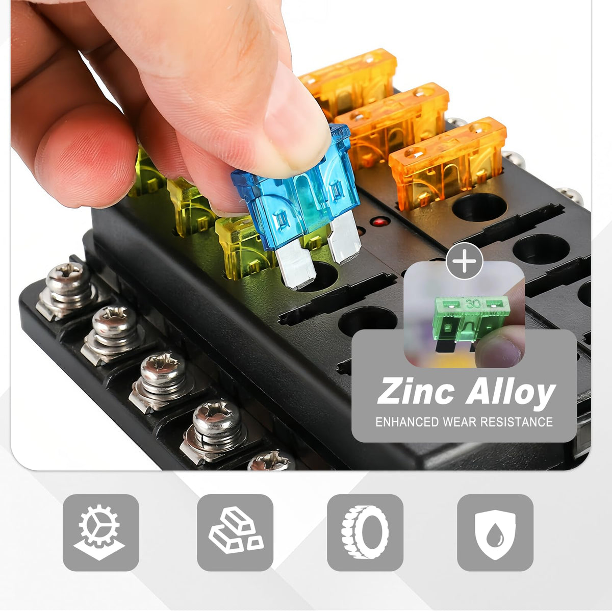 MTABCTY color coded fuses simplify amperage identification
