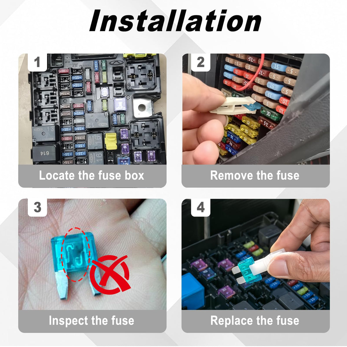 MTABCTY vehicle fuses kit suitable for cars, trucks, ATVs and more