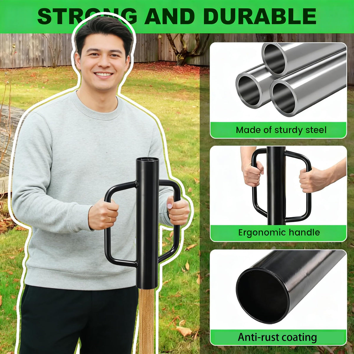 MTB Supply 12 lb drive weight indicating powerful posts penetration with less effort.