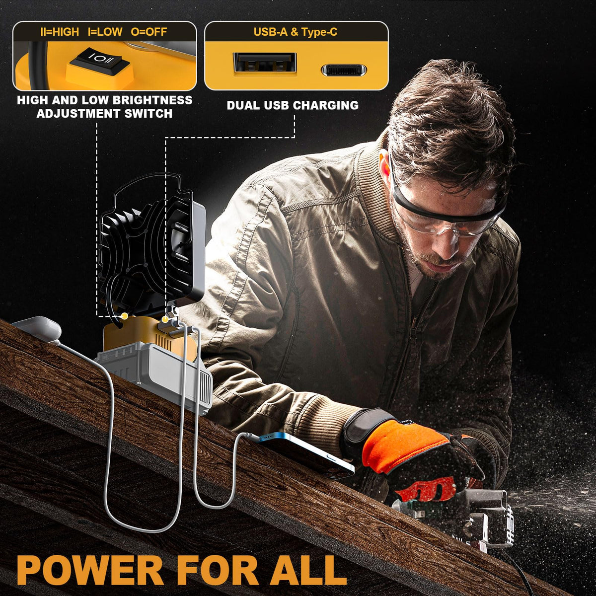 MtiolHig 112W 11200 lumens portable light for garage and workshop