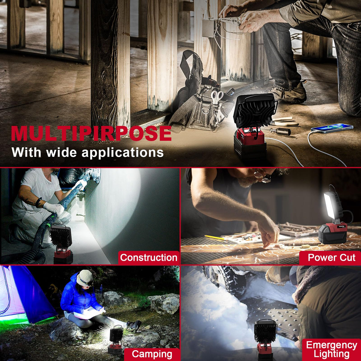 MtiolHig 2-pack lighting set for larger work areas