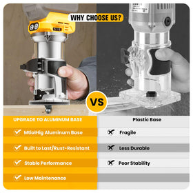 MtiolHig cordless router edge guide helps achieve straight, repeatable edges on projects.