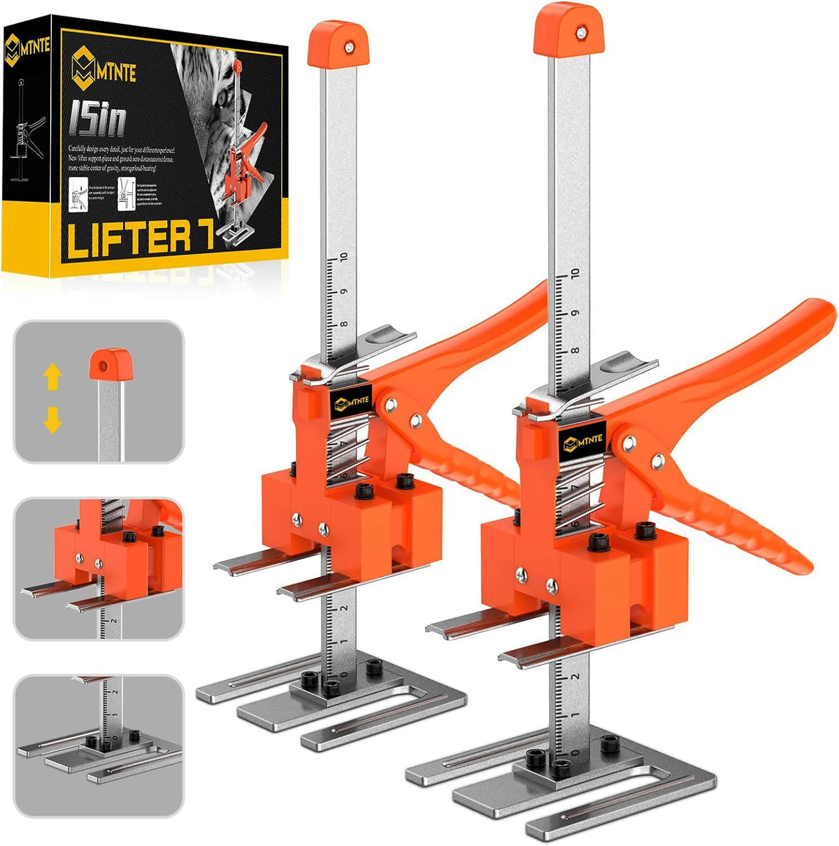 Mtnte labor-saving arm jack handle 15-in construction jack for stable lifting.