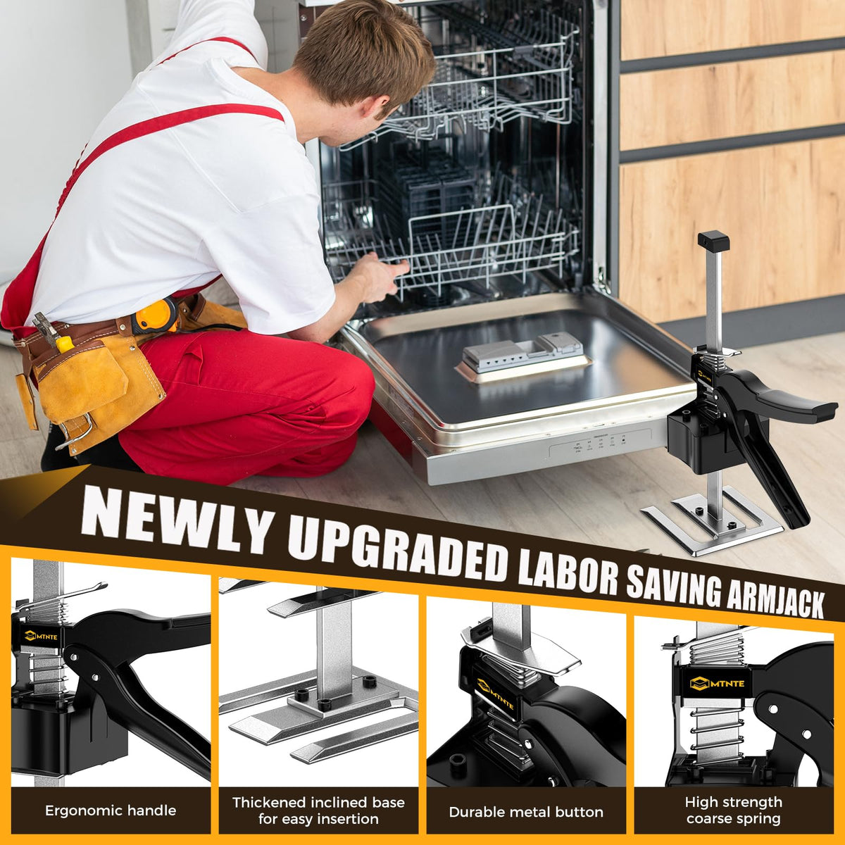 Mtnte labor-saving-handle design offers ergonomic control to reduce fatigue.