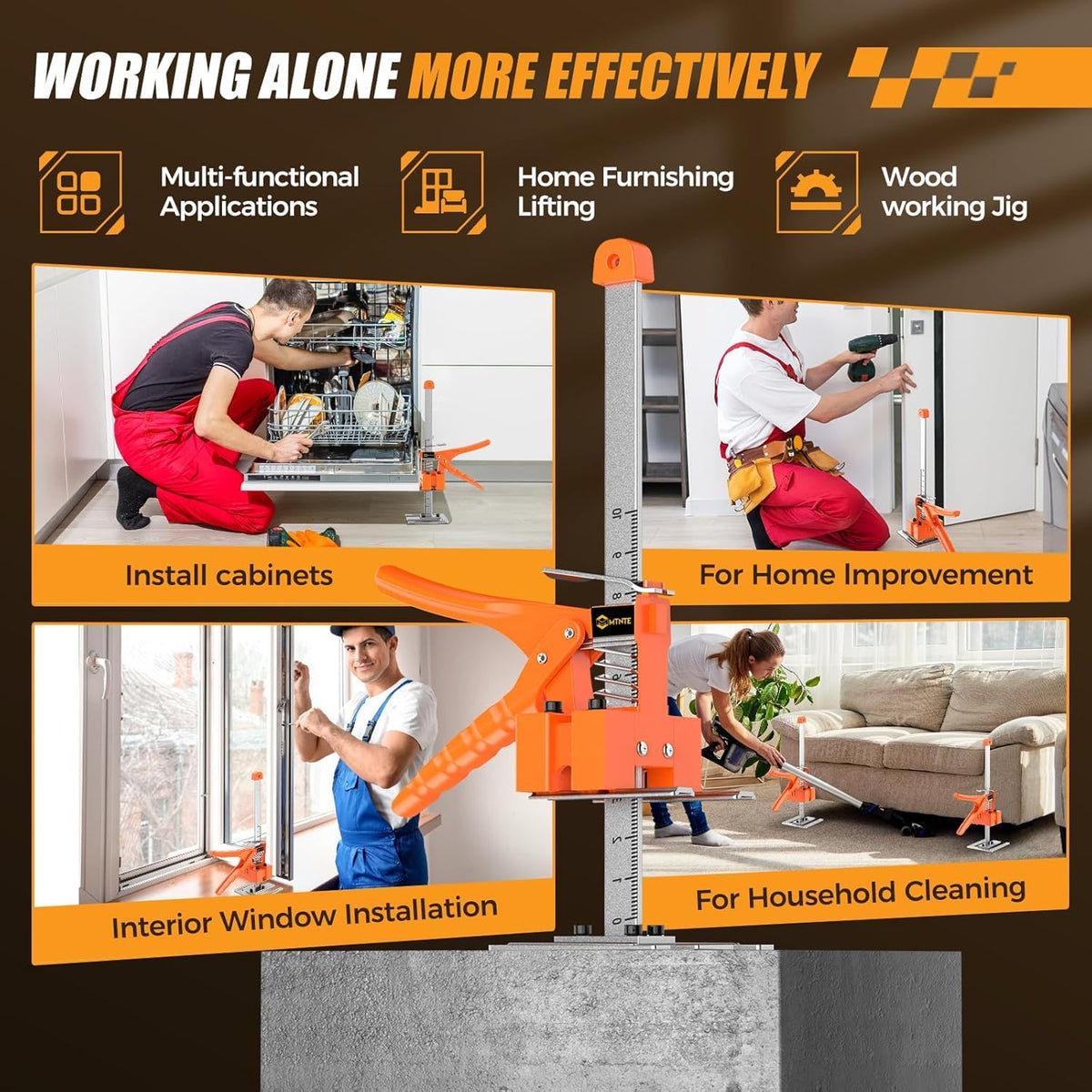 Mtnte load capacity up to 400 lbs supports heavy lifting.