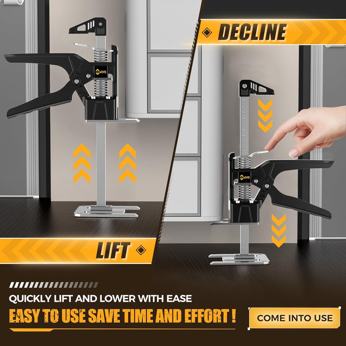 Mtnte easy to operate manual jack with quick raise and controlled lowering