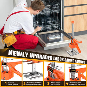 Mtnte multi-function height adjustment lifting device supports heavy cabinet and door panels.