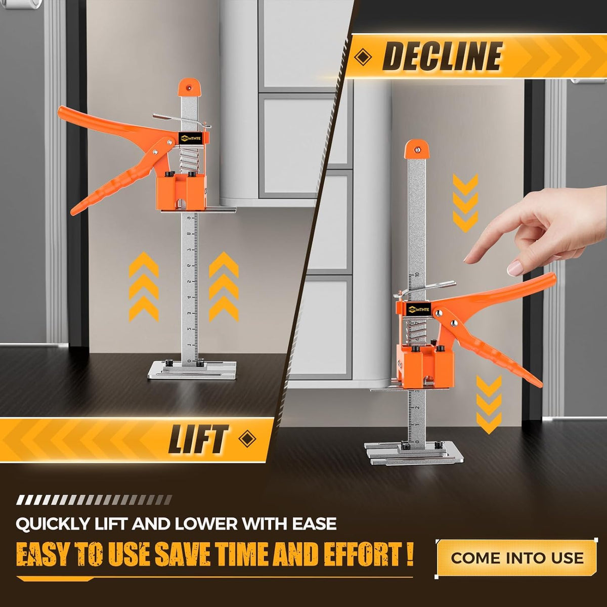 Mtnte raised 10-in height reduces strain during assembly tasks.