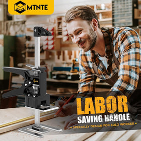 Mtnte lift arm with height adjustment for precise tile or panel positioning