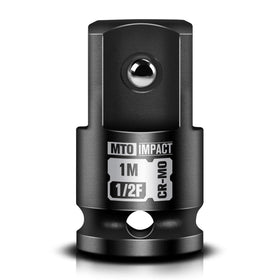 MTO 12-to-1 inch impact adapter enabling larger sockets with a 1/2 inch driver