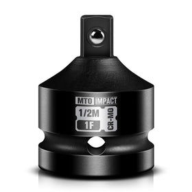 MTO 1in to 1/2in adapter front view enabling 1/2 inch sockets with a 1 inch wrench