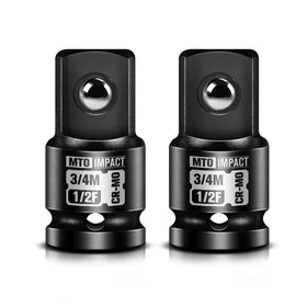 MTO half-inch to three-quarter-inch adapter set for 1/2-inch drive improves tool versatility