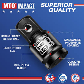 MTO two-piece socket adapters enable quick swapping between tools during automotive repairs