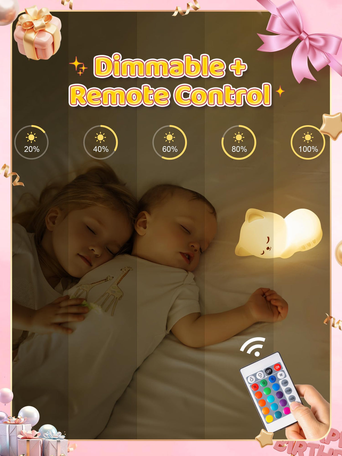 Mubarek cat night light portable and cordless for travel
