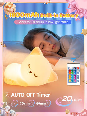 Mubarek cat night light acts as a cozy sleep buddy