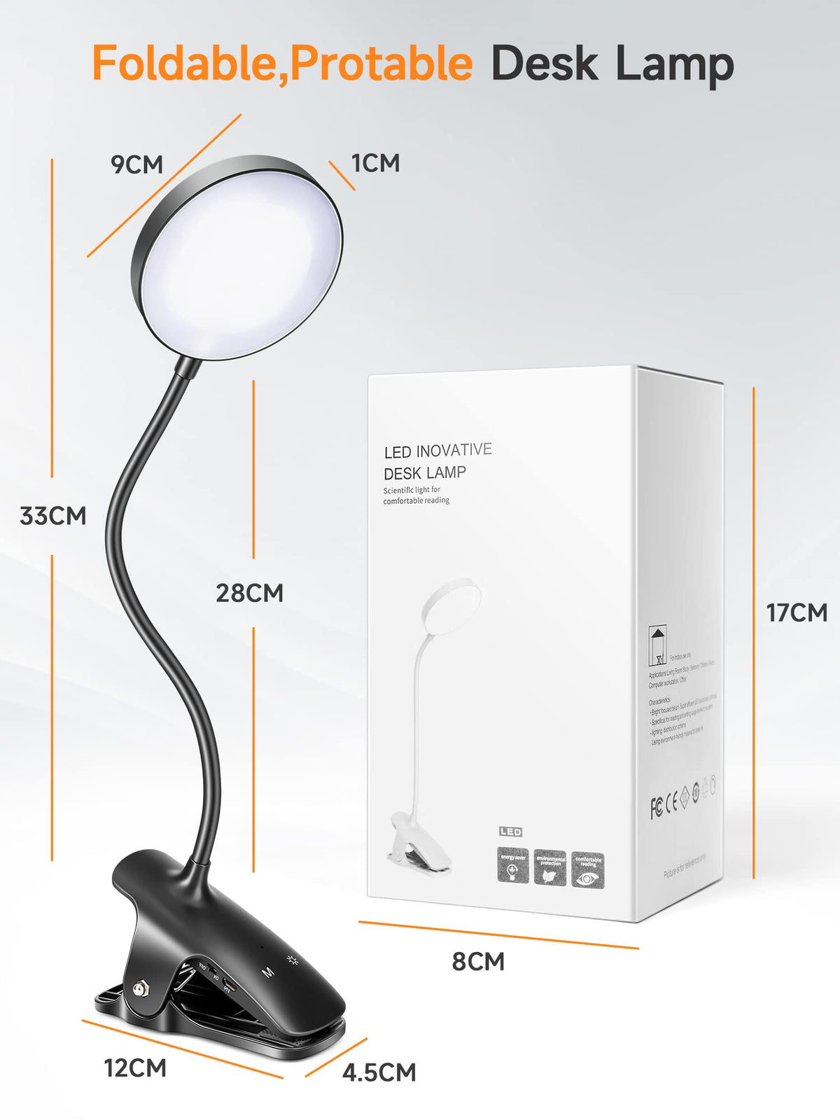 Mubarek Clip On Lamp ideal for bed or desk use