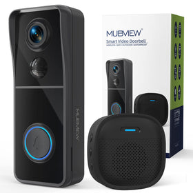 MUBVIEW wireless doorbell camera with chime viewing the front door for instant alerts