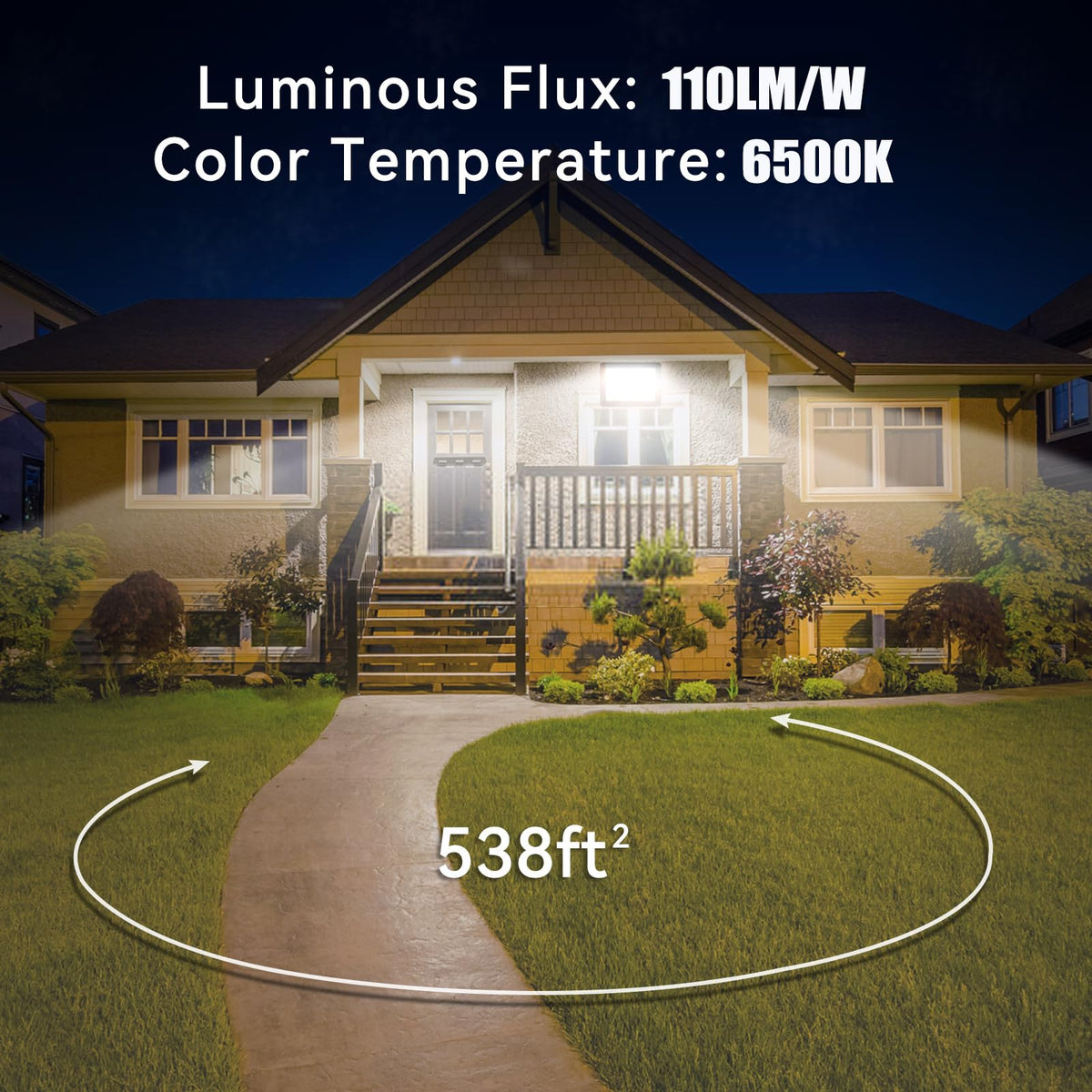 MUCLUD flood light with adjustable bracket side angle for versatile mounting.