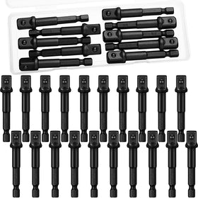 Mudder 20-piece 3/8-inch square socket adapters in a metal tray for versatile DIY tasks