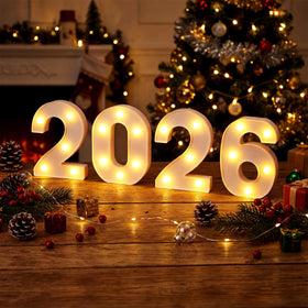 Mudder 2026 lighted number 0 front view, perfect desktop centerpiece