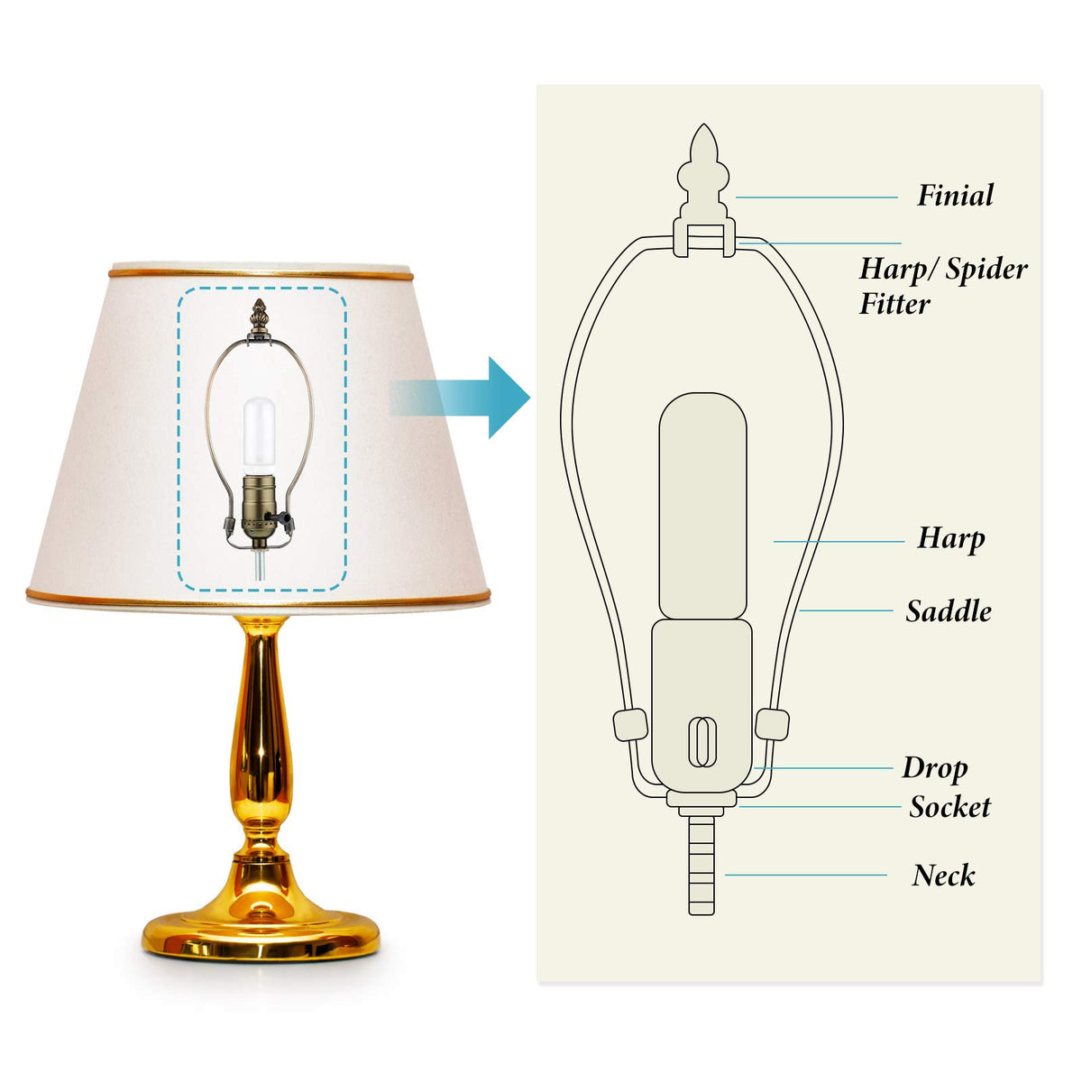 Mudder 3-way socket included for versatile brightness control.