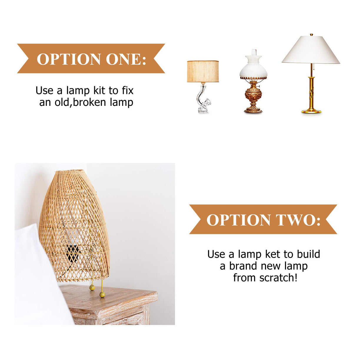 Mudder 8-foot clear wire kit supports flexible lamp design.