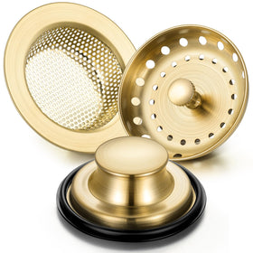 Mudder brushed-gold 3-pcs set on counter showing durable stainless steel finish