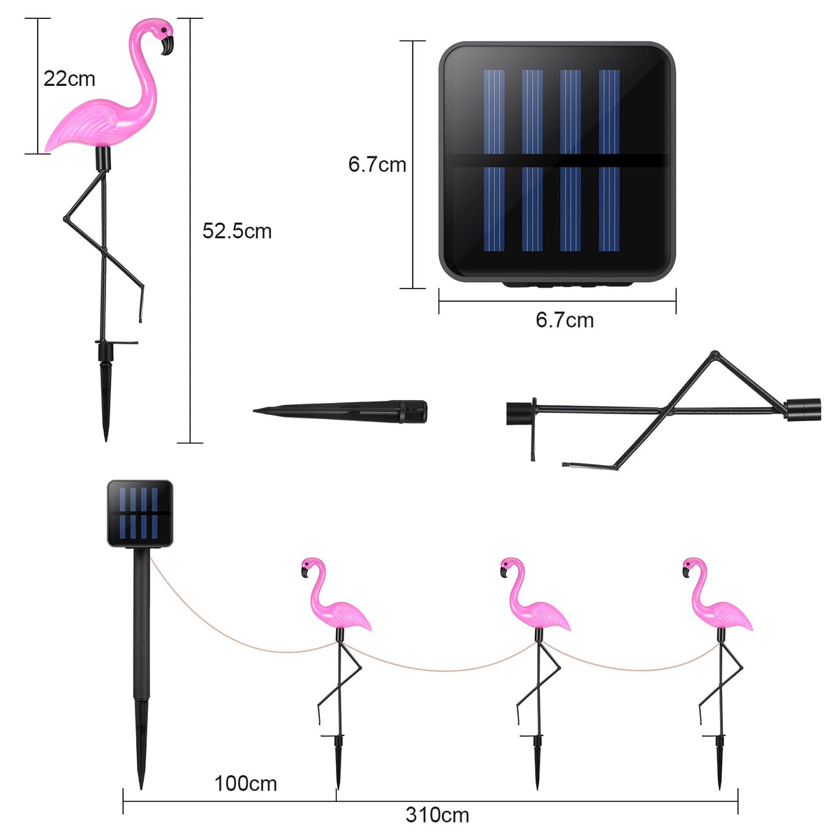 Mudder garden flamingo lights at dusk offer subtle, decorative illumination.