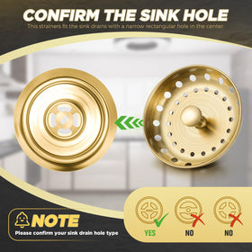 Kitchen sink strainer with wide rim in use capturing debris