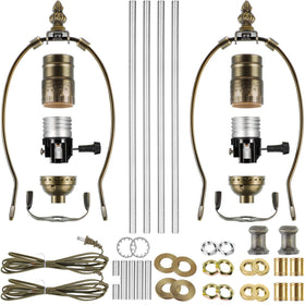 Mudder lamp light kit with brass finish, two sets, ideal for DIY projects and quick repairs.
